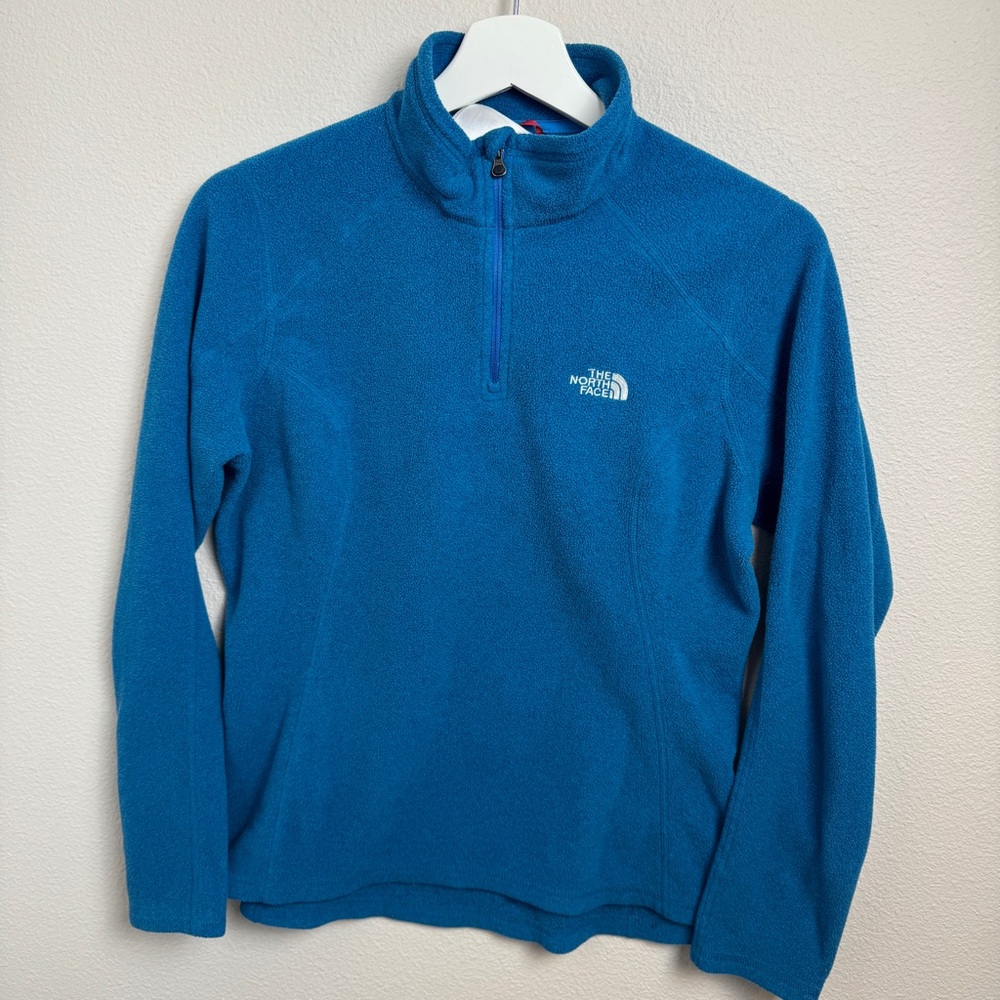 North Face Polartec Classic Fleece 1/4 Zip Pullover Teal‎ Sweater Womens Medium